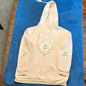 Floral Graphic Hoodie - Cream